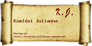 Komlósi Julianna névjegykártya